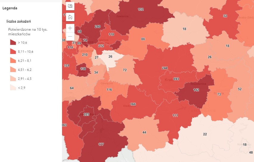 Małopolska zachodnia. 268 nowych przypadków zakażenia koronawirusem. Trzy osoby zmarły z powodu COVID 19