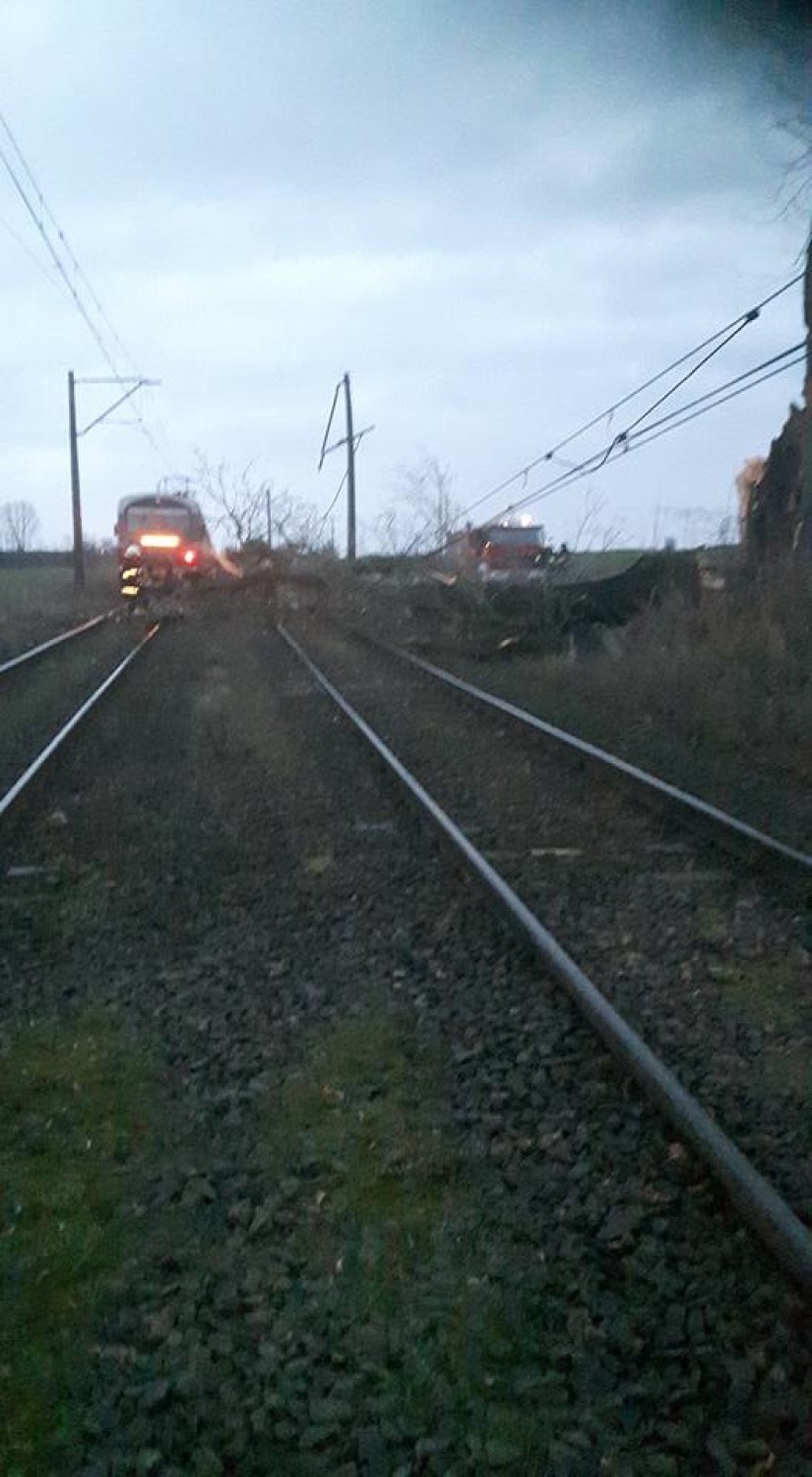 Awaria między Solnikami Wielkimi a Oleśnicą.