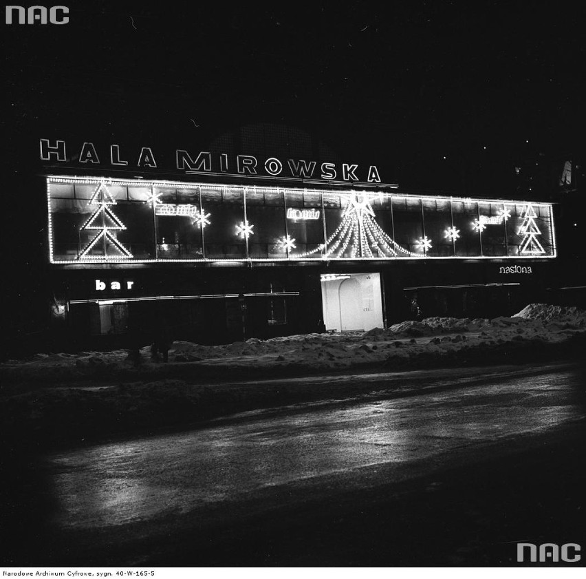 Świąteczne iluminacje w Warszawie - zima 1969/1970