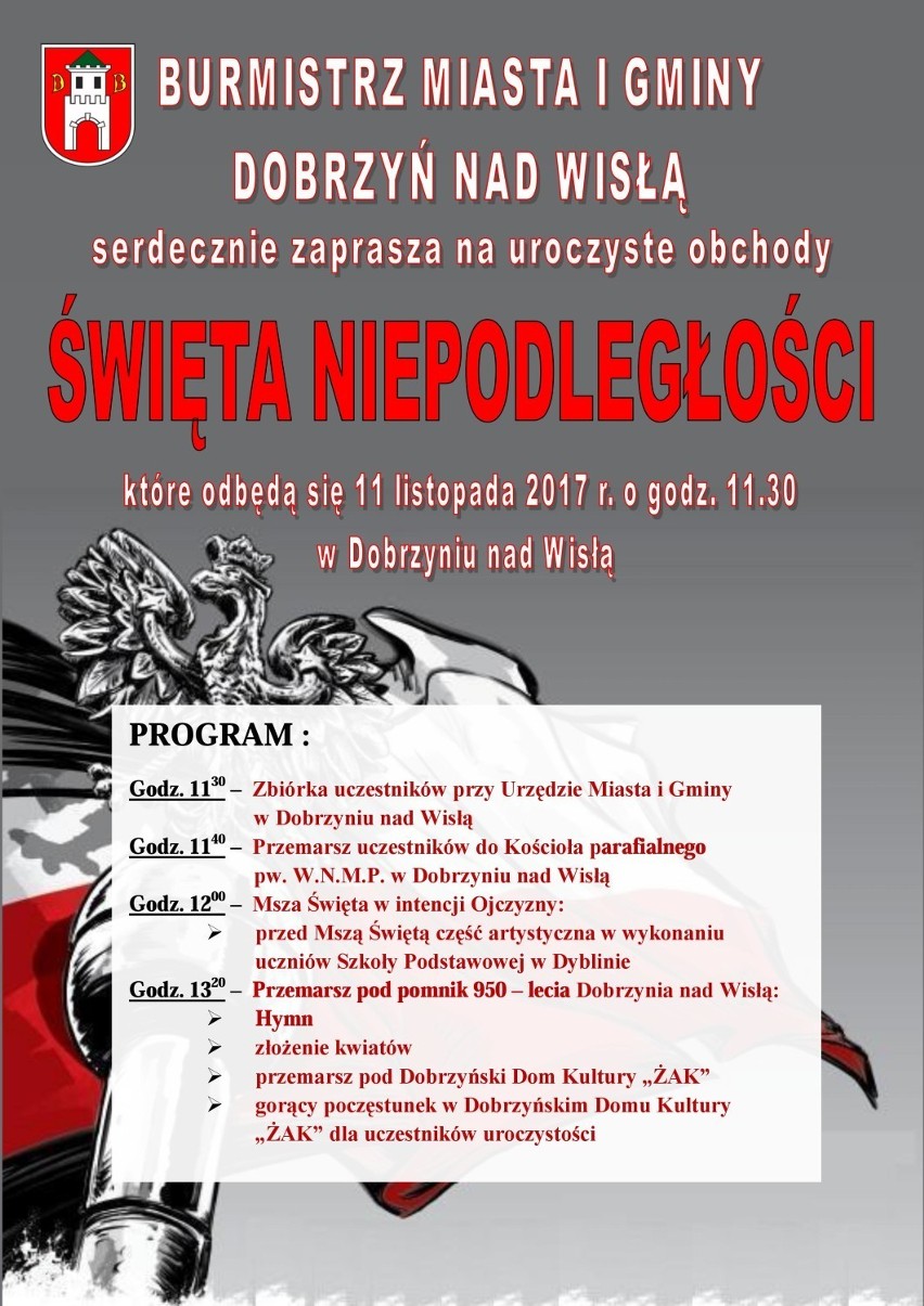 Włocławek - Święto Niepodległości 2017. Program obchodów