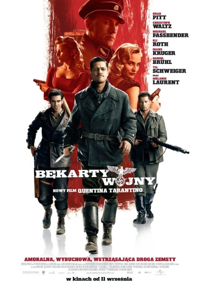 Akcja filmu rozpoczyna się w okupowanej Francji podczas egzekucji rodziny Shosanny Dreyfus (Mélanie Laurent), której dziewczyna jest świadkiem. Stracenia dokonuje nazistowski pułkownik Hans Landa (Christoph Waltz). Shosannie udaje się uciec i wyjechać do Paryża, gdzie, jako właścicielka kina, przyjmuje nową tożsamość. W innym miejscu w Europie, porucznik Aldo Raine (Brad Pitt) organizuje grupę żydowskich żołnierzy, którzy mają dokonywać aktów zemsty.

Brad Pitt  jako:	Porucznik Aldo Raine