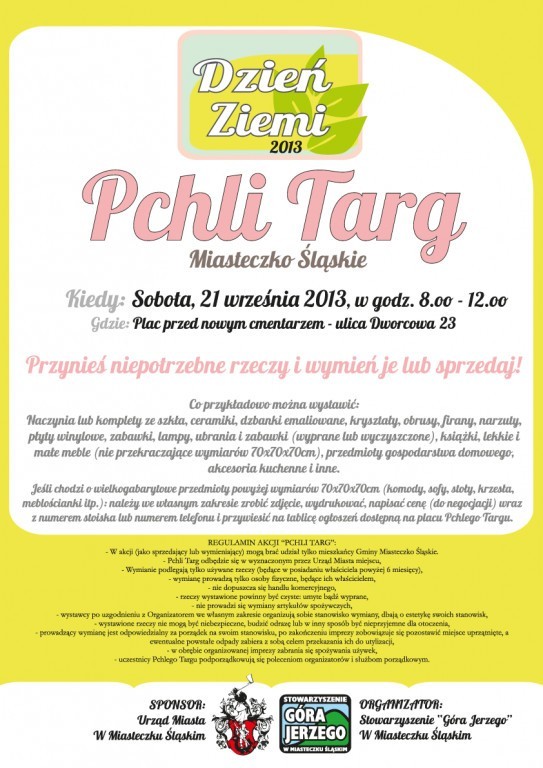 Pchli targ w Miasteczku Śląskim - plakat