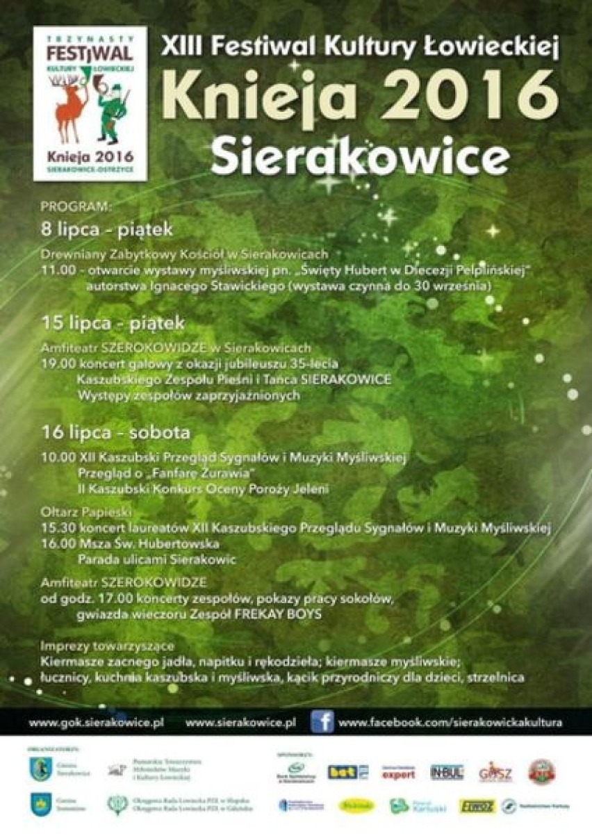 Festiwal Łowiecki Knieja w Sierakowicach i Ostrzycach od piątku 15.07