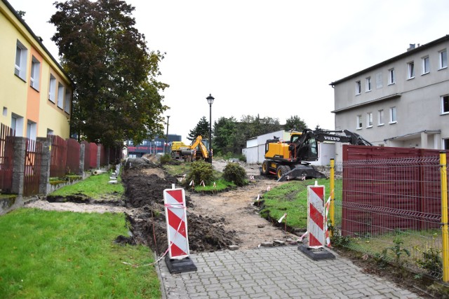 Przebudowa łącznika ulic Dąbrowskiego i Szpitalnej w Żninie.