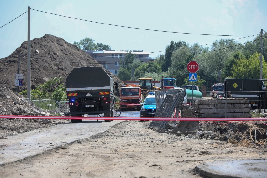 Bomba na budowie Trasy Łagiewnickiej w Krakowie
