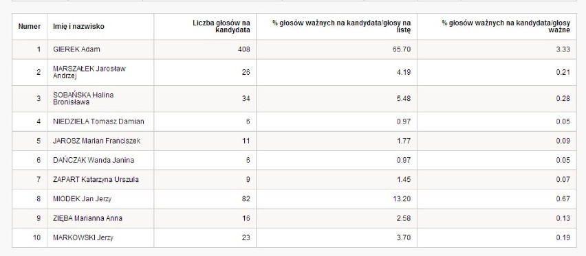 Wyniki wyborów europejskich 2014. Lubliniec i powiat lubliniecki