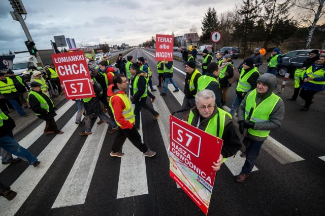 Zdjęcia ze styczniowego protestu mieszkańców Łomianek.