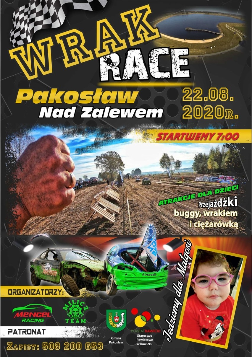 Wrak Race nad zalewem w Pakosławiu już w najbliższą sobotę! Będą się ścigać i zbierać pieniądze na leczenie Małgosi