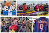 Tłumy na targowisku w Strzelcach Opolskich. Jest ogrom wiosennego towaru: kwiaty, drzewka, ubrania, ozdoby wielkanocne 
