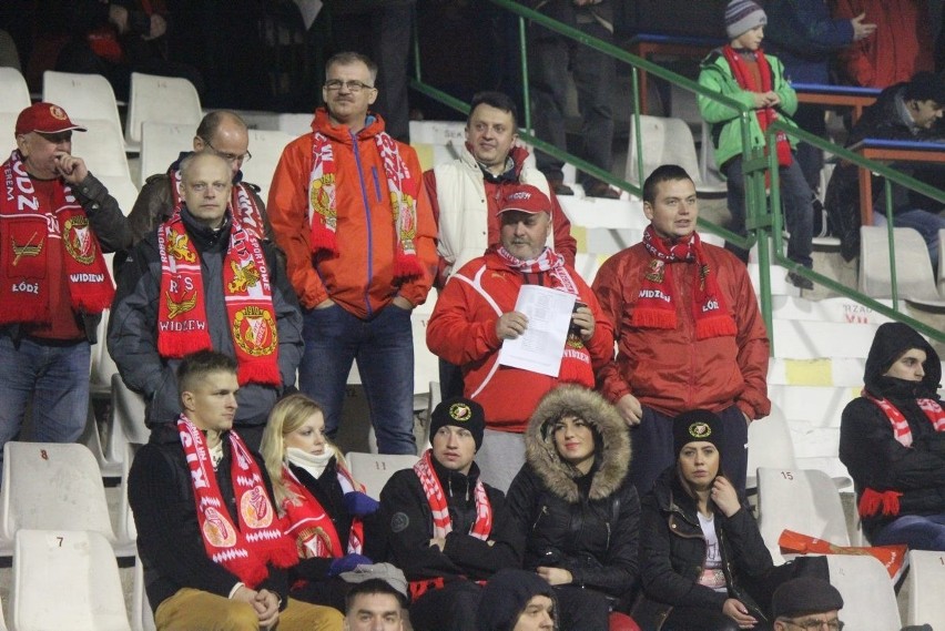Kibice Widzewa Łódź podczas meczu z Legią