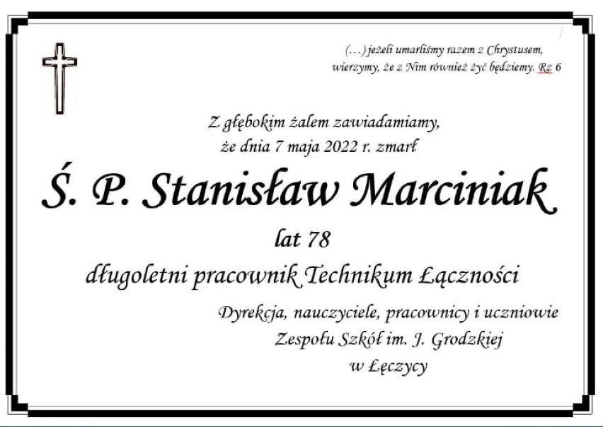 Tego samego dnia w wieku 78 lat zmarł również Stanisław...