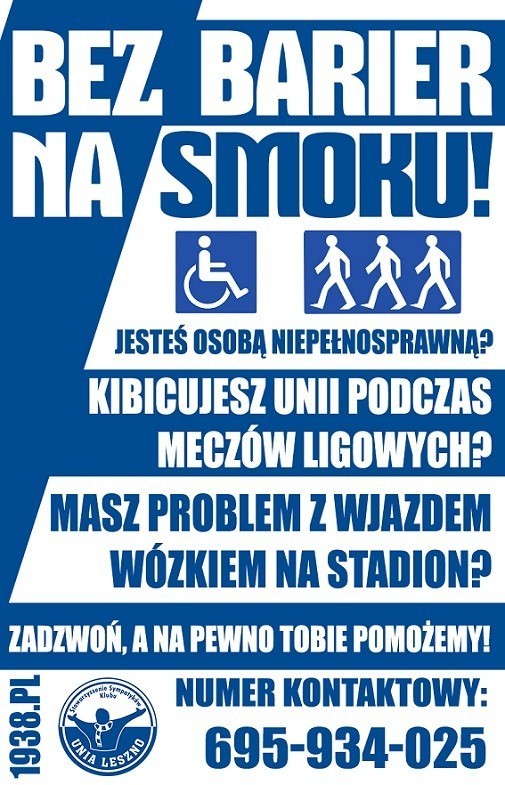 Bez barier na Smoku. Kibice będą pomagać niepełnosprawnym wejść na stadion żużlowy w Lesznie.