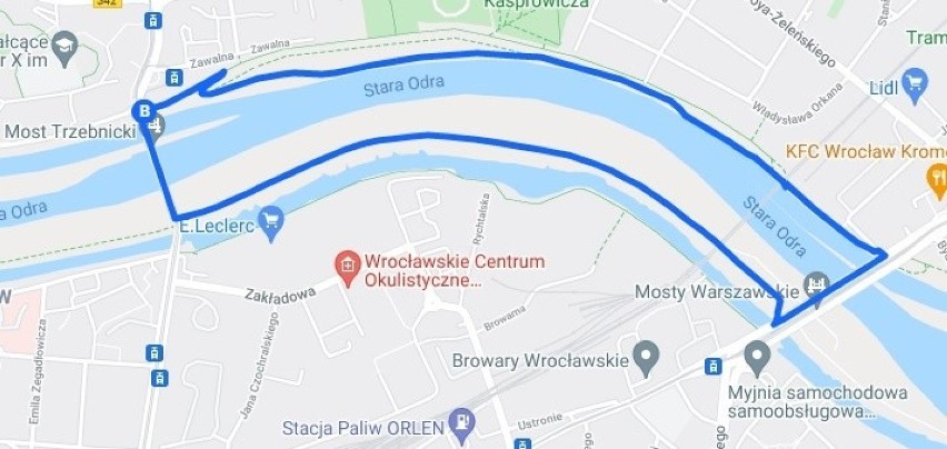 Długość: 4 km

Trasa od Mostu Trzebnickiego do Mostów...