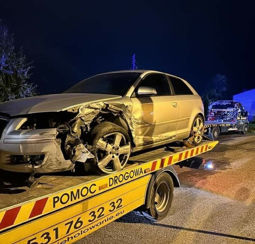Nocny wypadek w Limanowej. Zderzenie czołowe dwóch aut