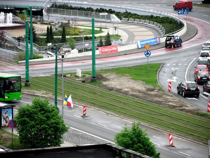 Zielone torowisko na al. Korfantego