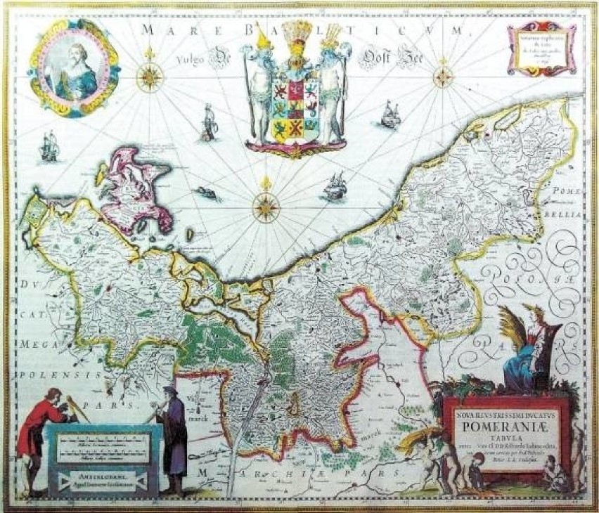 Mapa Pomorza Zachodniego, opracowana przez Eilharda Lubinusa...
