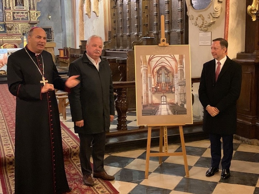 Olkuskie organy z bazyliki na znaczku Poczty Polskiej