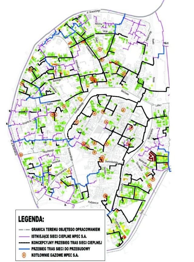 Miejskie Przedsiębiorstwo Energetyki Cieplnej przygotowało koncepcję rozbudowy sieci w ścisłym centrum miasta. Jej realizacja 	ma ograniczyć ogrzewanie węglem. Szacuje się, że w obrębie drugiej obwodnicy sześć tysięcy osób wciąż używa pieców węglowych