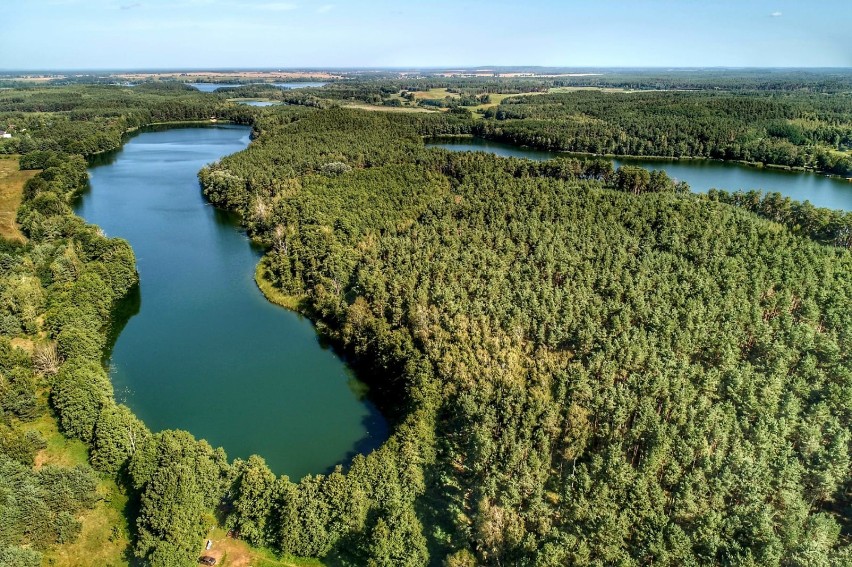 Jezioro Stołuń z lotu ptaka