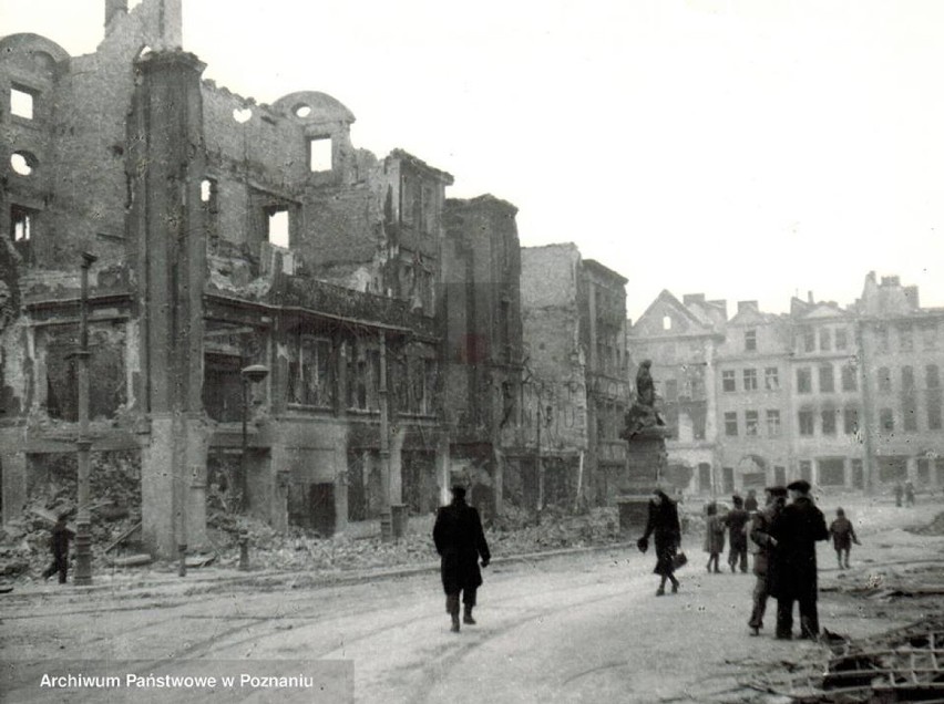 Zniszczony Poznań 1945