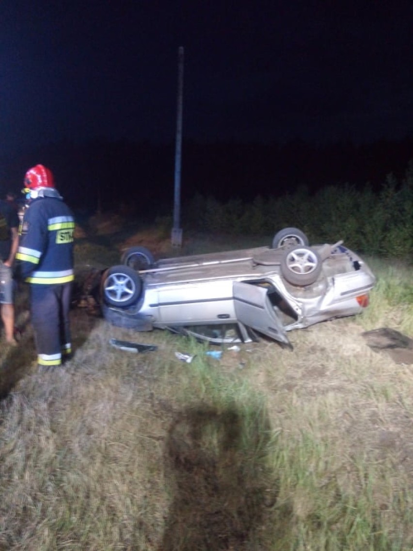 Wypadek BMW na  trasie Boruja Nowa - Kuźnica Zbąska
