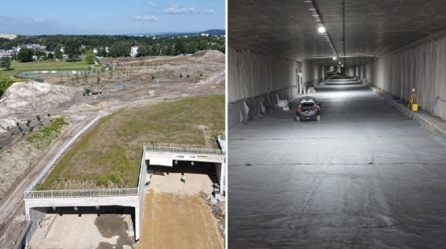 Trwa budowa Trasy Łagiewnickiej. W ramach inwestycji przebito tunele, pojazdy budowy mogą nimi już przejeżdżać na całej długości.  Nad tunelem między sanktuariami Bożego Miłosierdzia i św. Jana Pawła II sadzone są drzewa.