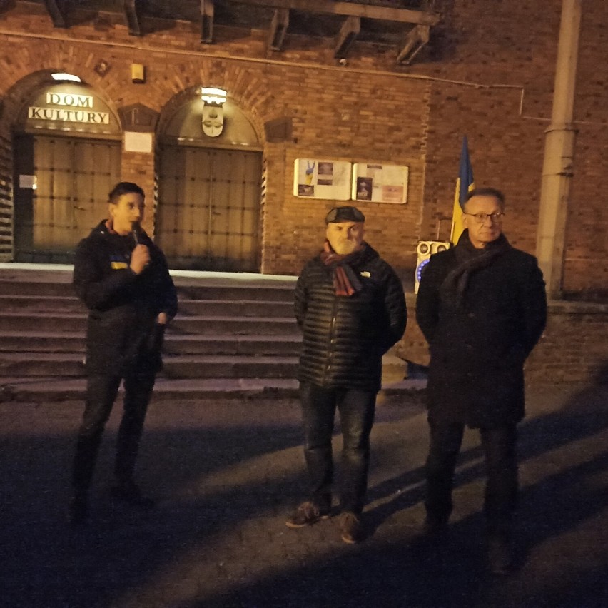 Nowy Dwór Gdański.  Odbył się wiec poparcia dla walczącej Ukrainy 