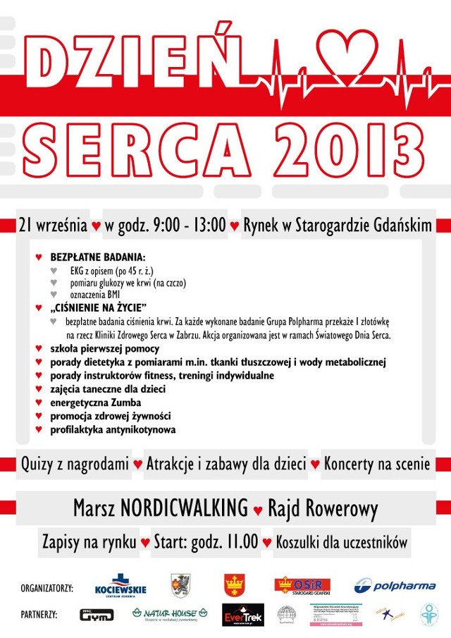 Dzień Serca w Starogardzie - plakat o imprezie