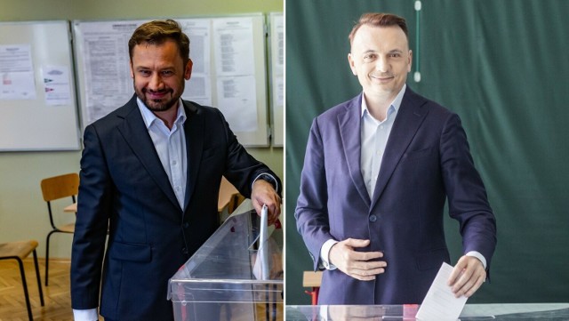 Z sondażu wynika, że w drugiej turze zmierzą się Aleksander Miszalski (z lewej) i Łukasz Gibała (z prawej).