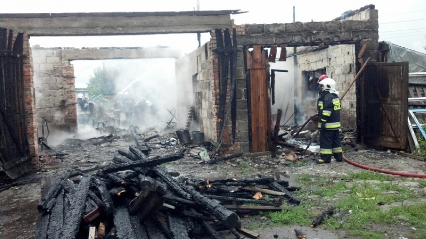 Pożar stodoły w Tuchomiu