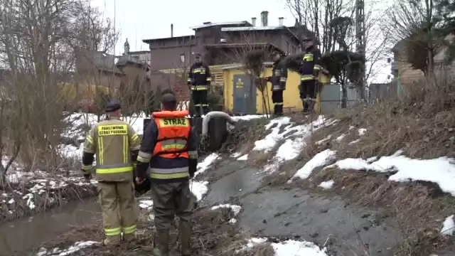 Straż pożarna z Kamiennej Góry sprawdziła, skąd pochodzi wyciek.