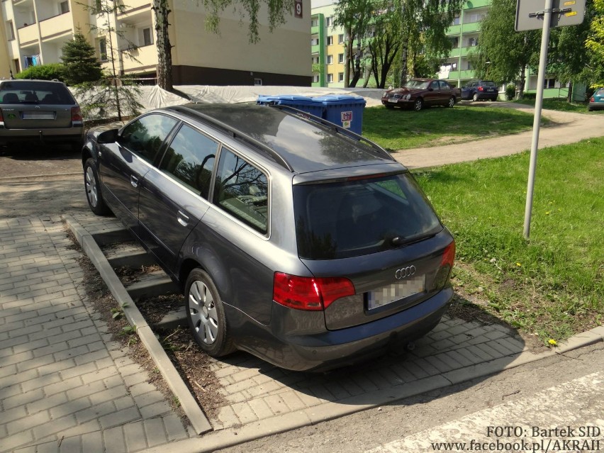 Bielsko-Biała: "Zaparkował" na schodach [ZDJĘCIA]