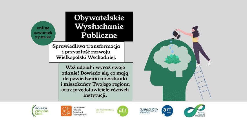 Konin. Obywatelskie Wysłuchanie Publiczne o rozwoju Wielkopolski Wschodniej. Państwa głos jest kluczowy dla sukcesu transformacji regionu.
