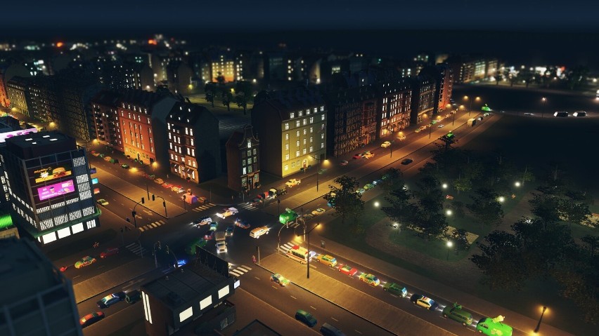 Głogów odwzorowywany w Cities Skylines - skrzyżowanie Wojska...