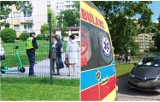 Wypadek dzieci na elektrycznej hulajnodze w Wałbrzychu. Koło przedszkola przy ul. Kasztelańskiej interweniuje policja i pogotowie 