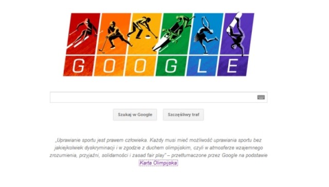 KARTA OLIMPIJSKA w Google Doodle. Z okazji rozpoczęcia igrzysk zimowych w Soczi