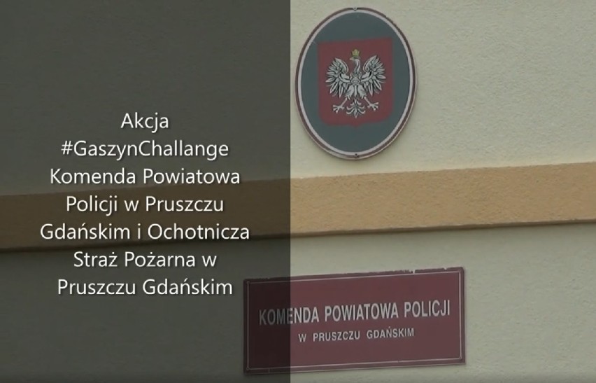 #GaszynChallenge. Pruszczańscy policjanci i strażacy z OSP Pruszcz Gdański przyłączyli się do akcji |ZDJĘCIA, WIDEO