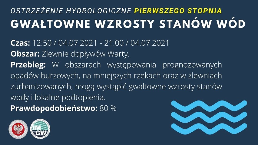 IMGW wydało ostrzeżenie przed silnym deszczem i burzami dla powiatu tomaszowskiego