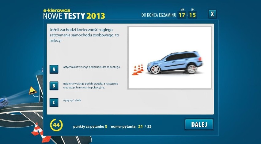 W nowych testach na prawo jazdy na przeczytanie pytania i...