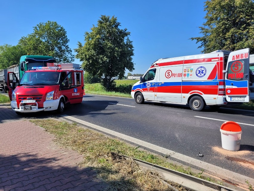 Zderzenie osobówki i samochodu ciężarowego w Rakoniewicach