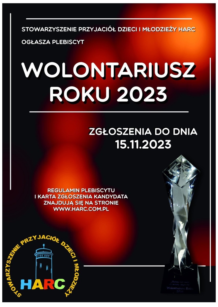 Piotrkowski HARC ogłasza konkurs "Wolontariusz Roku 2023". Kandydatów do zaszczytnego tytułu można zgłaszać do 15 listopada 2023 roku