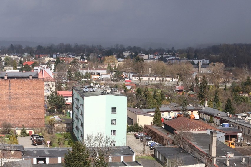 Widok na Siemianowice Śląskie z bloku w dzielnicy Bytków