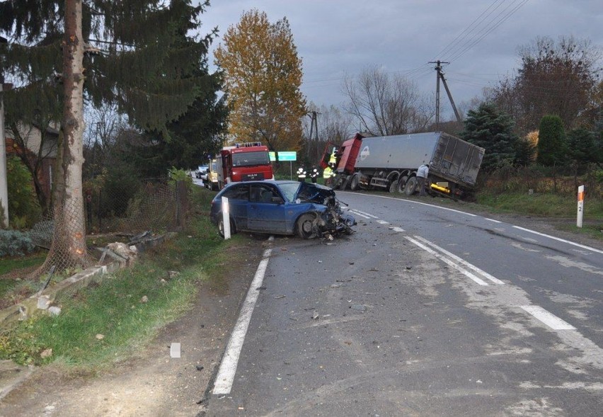 Chorupnik. Zderzenie osobówki z TIR-em na szczęście nie było...