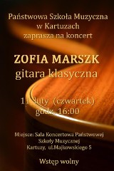 Koncert gitarowy Zofii Marszk 11 lutego w szkole muzycznej w Kartuzach