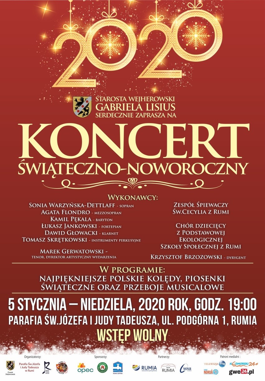 Koncert świąteczno-noworoczny w Rumi. Usłyszymy  polskie kolędy i znane świąteczne piosenki