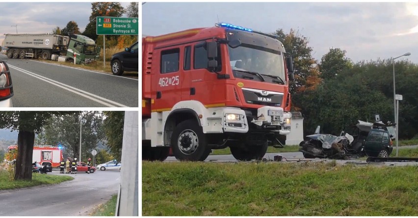 Wypadek w Bystrzycy Kłodzkiej. 3 pojazdy. Poszkodowanych 6...