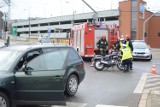 Zderzenie motocykla z samochodem na ul. Chełmińskiej w Grudziądzu [wideo, zdjęcia]