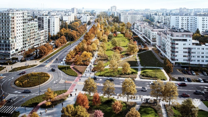 Projekt parku linearnego nad tunelem Południowej Obwodnicy Warszawy