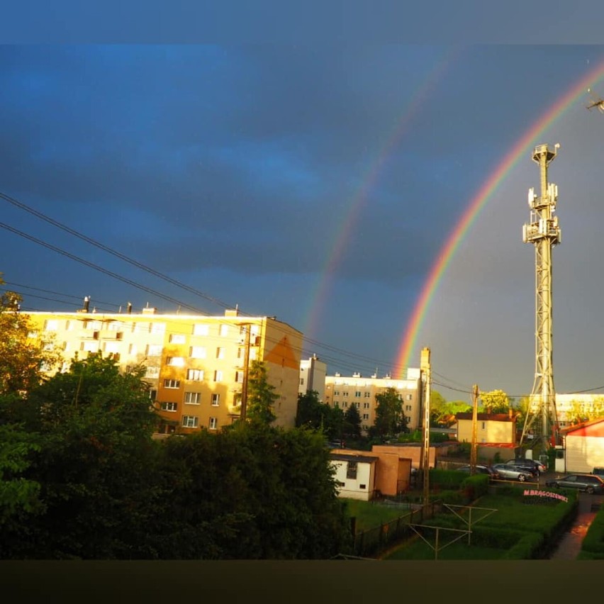 Tęcza nad ul. Szprotawską w Żaganiu