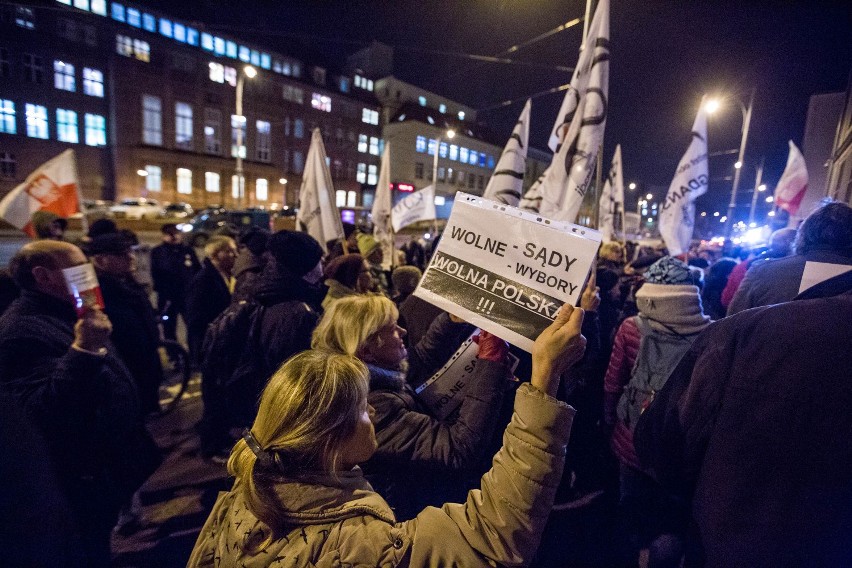 Protest przed Sądem Okręgowym w Gdańsku, 23 listopada 2017...